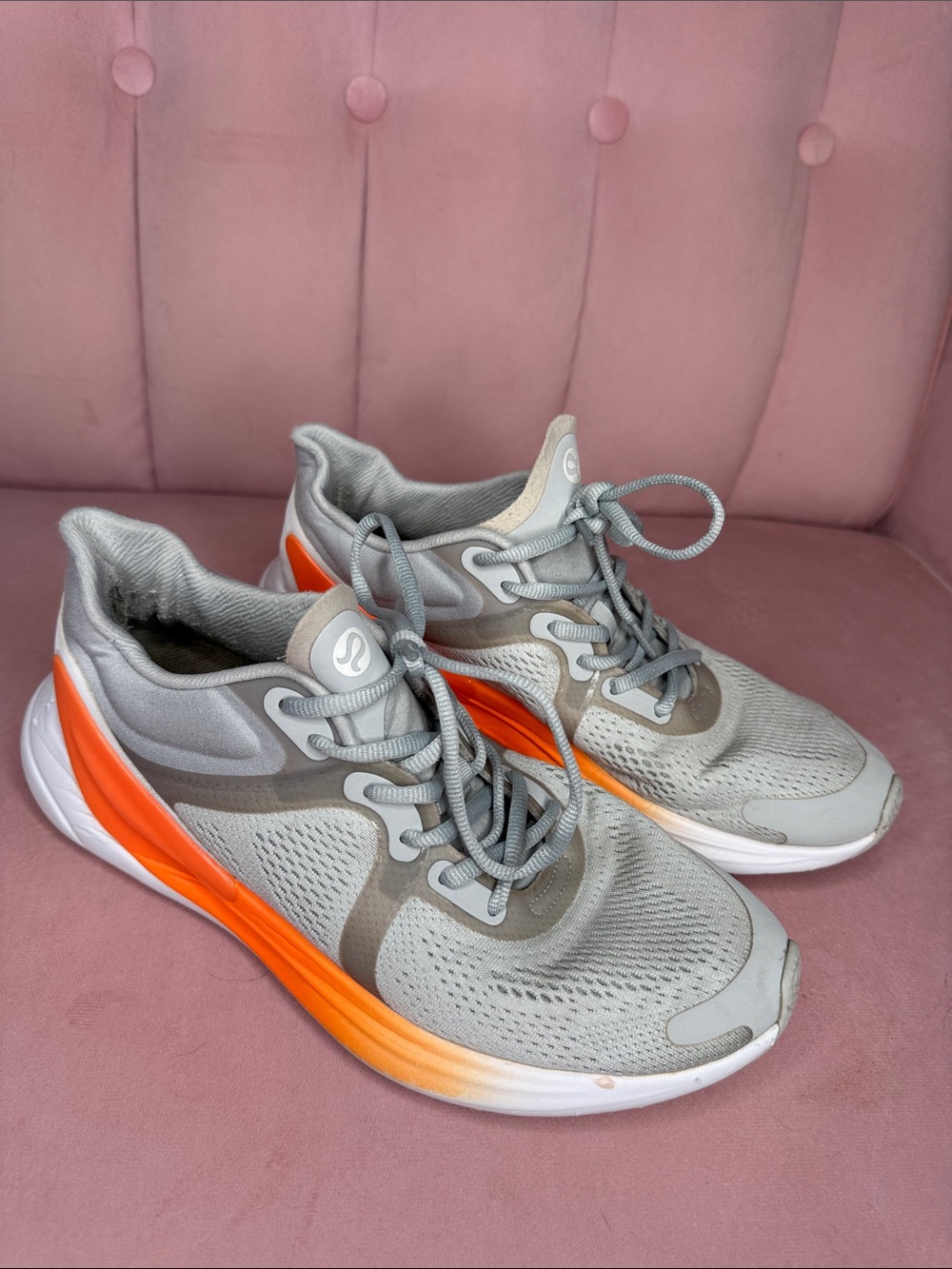 Lululemon Blissfeel Running Shoes Size 9 Vapor Highlight Orange White Sneakers - Picture 4 of 14
